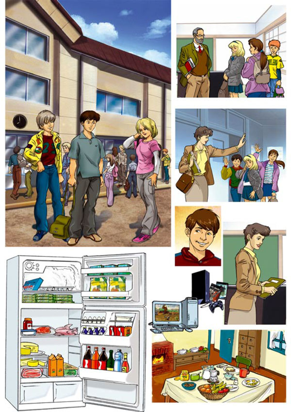 Illustration for French Language School book