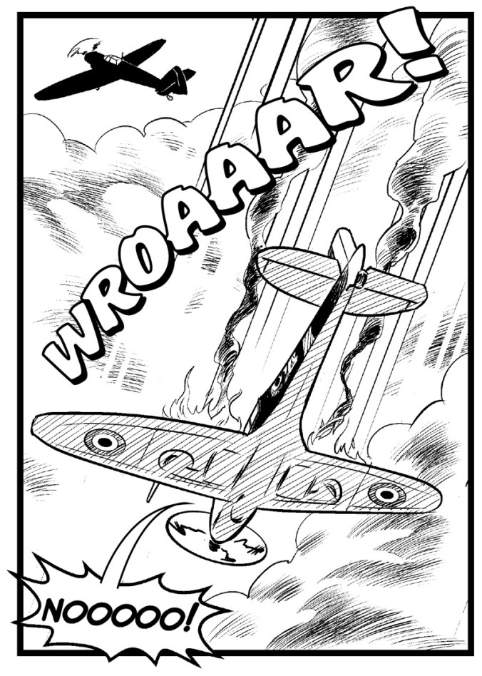 Spitfire in fiamme Luciano Costarelli