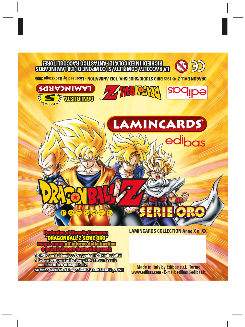 flow pack Lamincards Dragonball Z serie oro